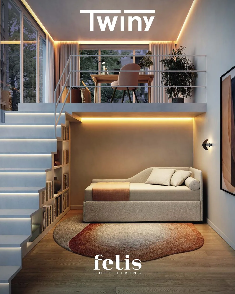 Couverture du catalogue Felis Twiny — lit rembourré au design épuré