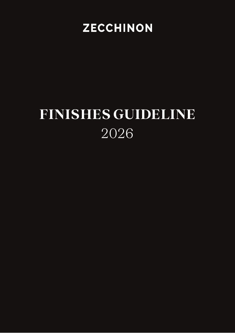Couverture du catalogue Zecchinon Finitions 2026 — palette de matières et finitions