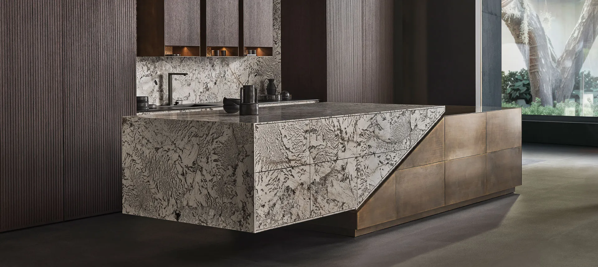 Îlot Eggersmann Skywalk en quartzite et laiton bronzé