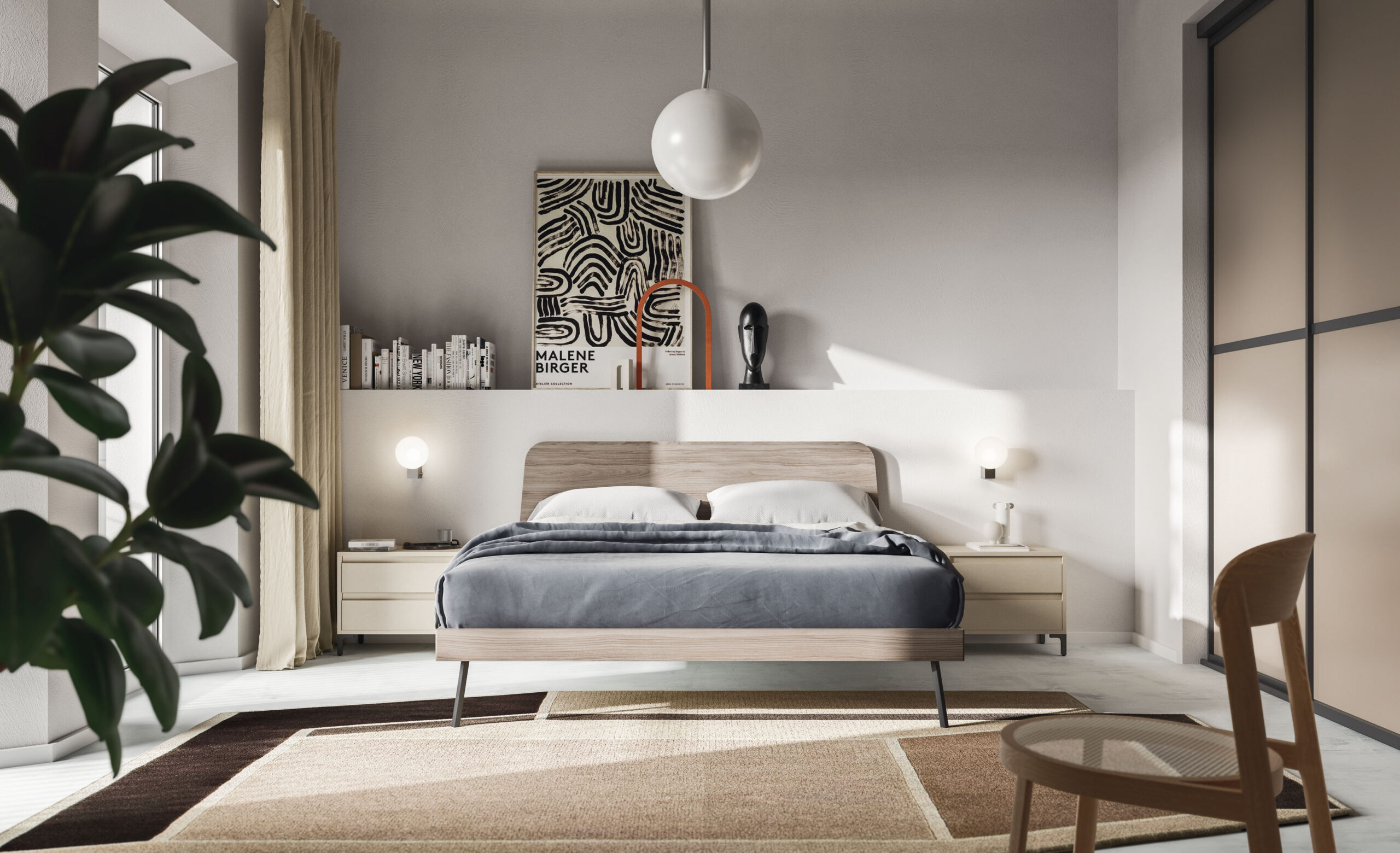 Ambiance chambre LeCOMFORT collection Nighttime — lit et literie italienne convertible, Biarritz