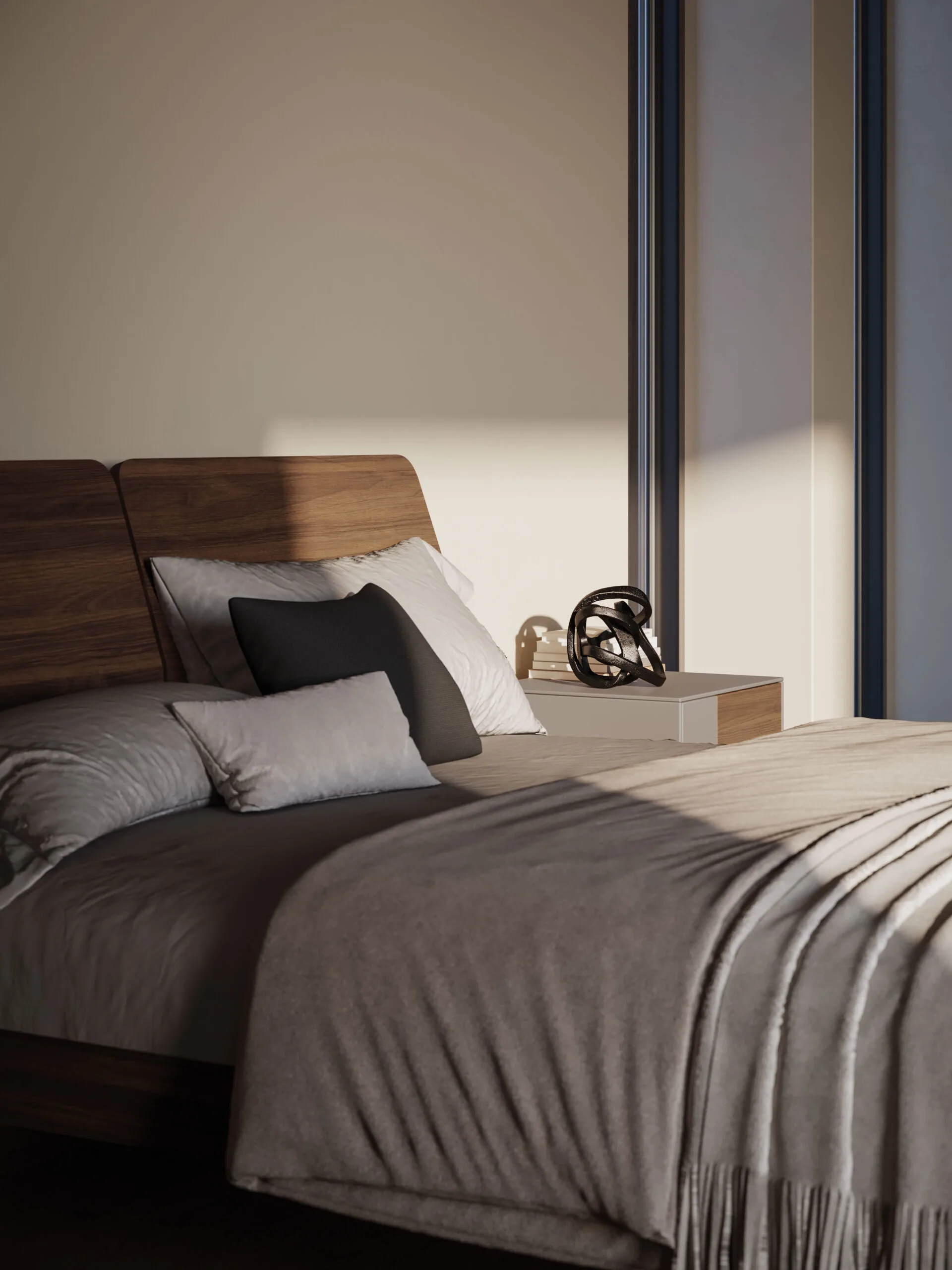 Tête de lit Orme en tissus rembourrés — collection Letti, design épuré
