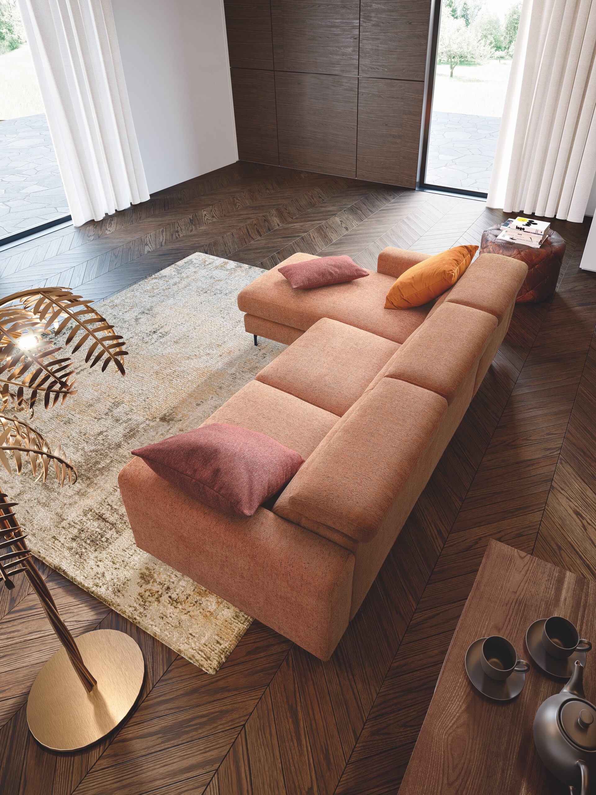 Canapé d'angle modulable LeCOMFORT — assise polyvalente en tissu, design italien à Biarritz